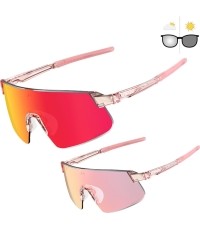 Fotochromowe sportowe okulary przeciwsłoneczne Altalist Hayate - Růžová s červenými skly