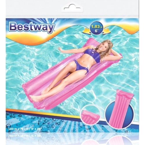 Kolorowy przezroczysty materac plażowy 183 x 76 cm BESTWAY różowy