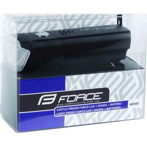 Lampka przednia FORCE Lux 100LM na baterie (czarna)