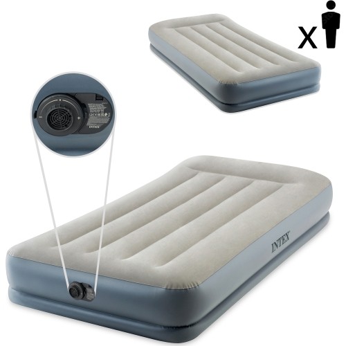Materac dmuchany 191x99 cm z pompką jednoosobowy Intex 64116ND