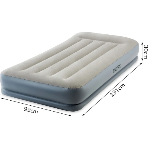 Materac dmuchany 191x99 cm z pompką jednoosobowy Intex 64116ND