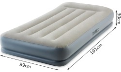 Materac dmuchany 191x99 cm z pompką jednoosobowy Intex 64116ND