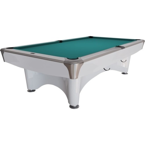Stół bilardowy, Pool, Dynamic IV, 9 stóp, biały błyszczący, Simonis 760 niebieskozielony