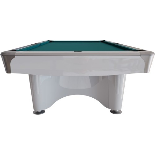 Stół bilardowy, Pool, Dynamic IV, 9 stóp, biały błyszczący, Simonis 760 niebieskozielony