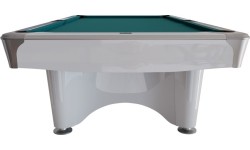 Stół bilardowy, Pool, Dynamic IV, 9 stóp, biały błyszczący, Simonis 760 niebieskozielony