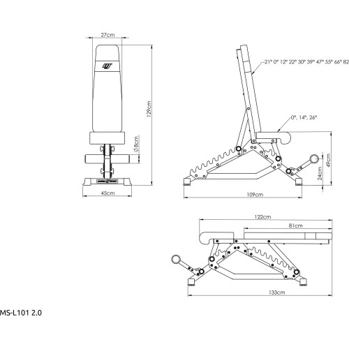Ławka dwustronna MS-L101 2.0 - Marbo Sport