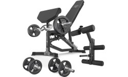 Zestaw MS39_2.0_42KG | Dwustronnie regulowana ławka treningowa + modlitewnik + prasa + zestaw gryfów i obciążeń 42 kg - Mar