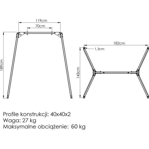 Huśtawka 1-stanowiskowa SLIM MO-019 - Marbo Sport