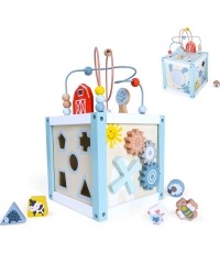 Drewniana kostka edukacyjna sorter +klocki Eco Toys