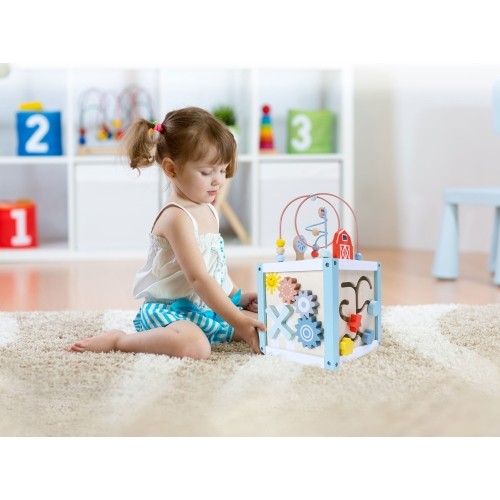Drewniana kostka edukacyjna sorter +klocki Eco Toys