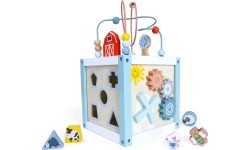 Drewniana kostka edukacyjna sorter +klocki Eco Toys