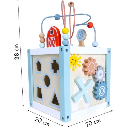 Drewniana kostka edukacyjna sorter +klocki Eco Toys