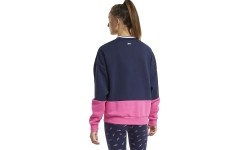 Bluza damska Reebok Te Linear Logo Crew Blue Pink FU2194