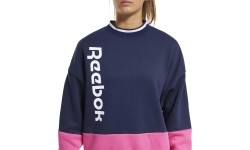 Bluza damska Reebok Te Linear Logo Crew Blue Pink FU2194