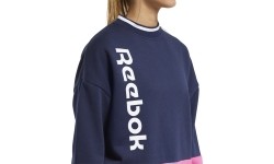 Bluza damska Reebok Te Linear Logo Crew Blue Pink FU2194