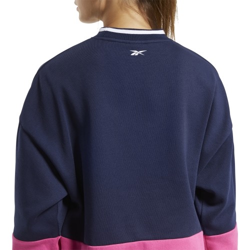 Bluza damska Reebok Te Linear Logo Crew Blue Pink FU2194