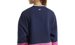 Bluza damska Reebok Te Linear Logo Crew Blue Pink FU2194