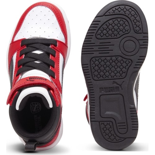 Puma buty dziecięce Rebound V6 Mid Jr White Black Red 393832 03