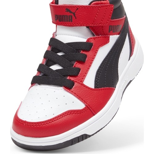 Puma buty dziecięce Rebound V6 Mid Jr White Black Red 393832 03