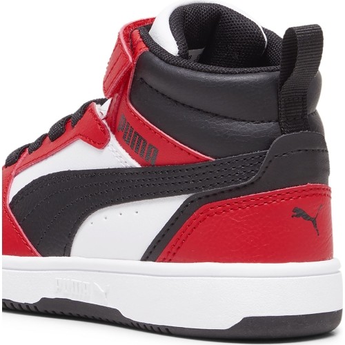 Puma buty dziecięce Rebound V6 Mid Jr White Black Red 393832 03