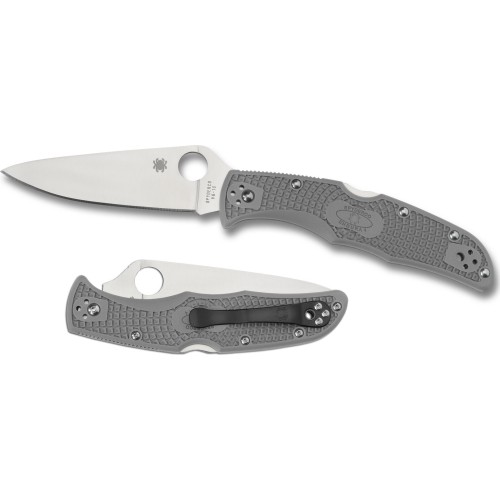 Nóż składany Spyderco C10FPGY Endura 4, Flat Ground - szary
