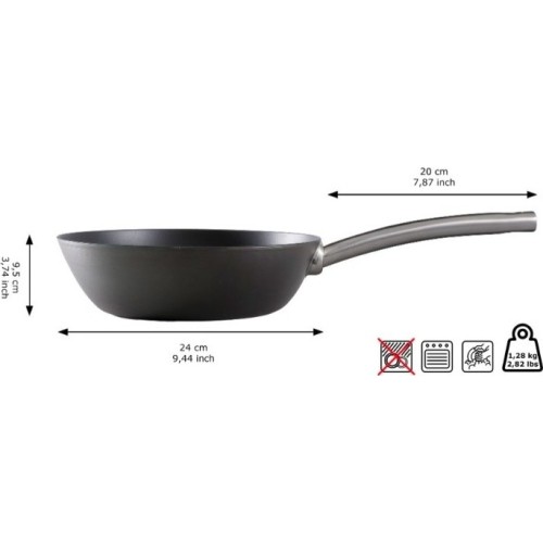 Patelnia wok ze stali węglowej Skottsberg 24cm