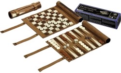 Zestaw do gry w backgammon, warcaby i szachy Philos Roll 3-1 23,5x21cm