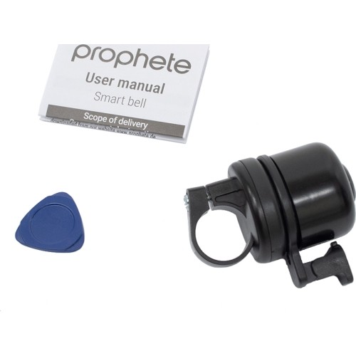 Dviračio skambutis Prophete Smart Klingel // su integruotu Smart Tag / integruotu sekikliu (tinka iOS įrenginiams)