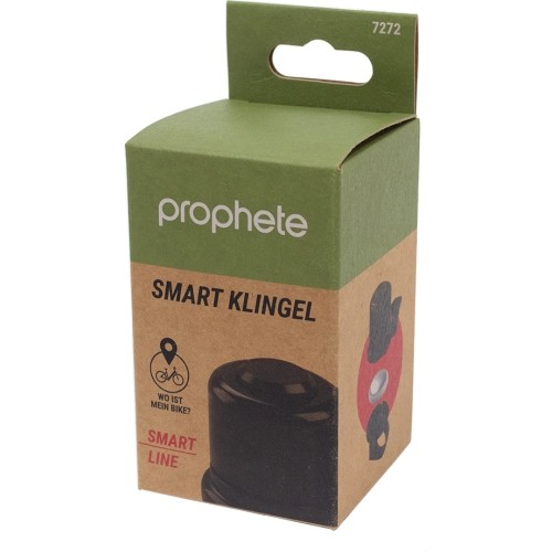 Dviračio skambutis Prophete Smart Klingel // su integruotu Smart Tag / integruotu sekikliu (tinka iOS įrenginiams)