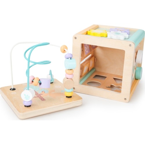 Drewniana kostka edukacyjna,  sorter mula Ecotoys