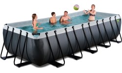 EXIT Black Leather basen 540x250x122cm z pompą z filtrem piaskowym - czarny