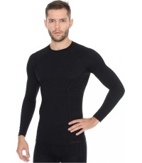 Męska koszulka termoaktywna Brubeck Active Wool czarna