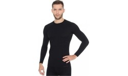 Męska koszulka termoaktywna Brubeck Active Wool czarna