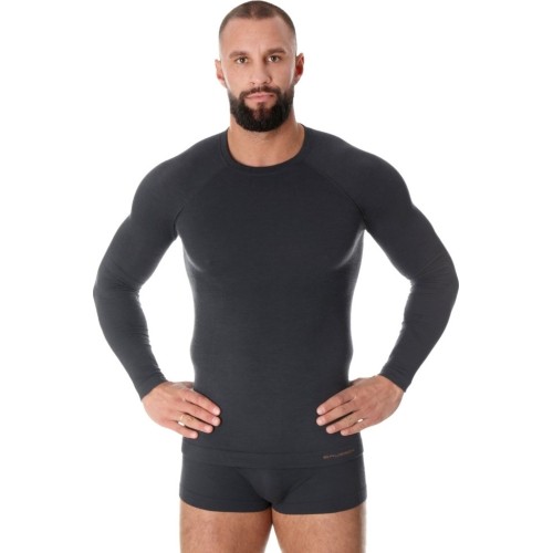 Męska koszulka termoaktywna Brubeck Active Wool czarna