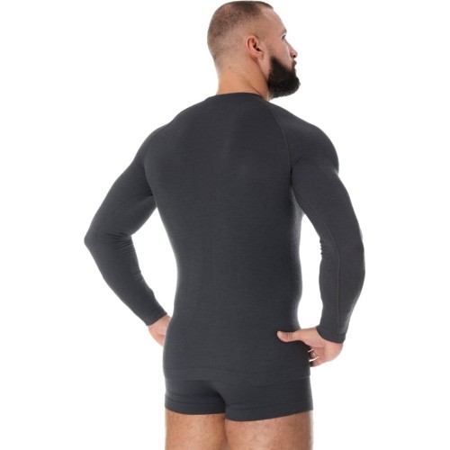Męska koszulka termoaktywna Brubeck Active Wool czarna