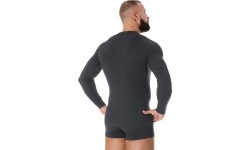Męska koszulka termoaktywna Brubeck Active Wool czarna