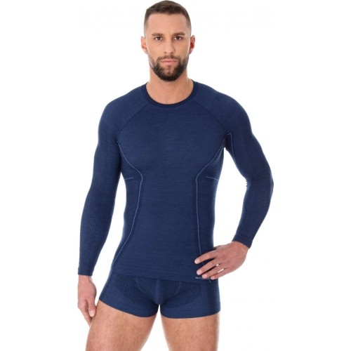 Męska koszulka termoaktywna Brubeck Active Wool czarna