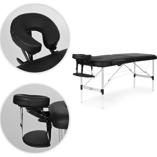 Aluminiowy stół do masażu i rehabilitacji 2-segmentowy składany w walizkę + torba ModernHome