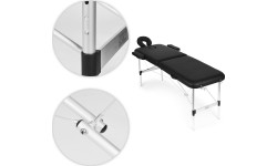 Aluminiowy stół do masażu i rehabilitacji 2-segmentowy składany w walizkę + torba ModernHome