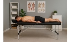 Aluminiowy stół do masażu i rehabilitacji, 3-segmentowy, składany do walizki + torba ModernHome