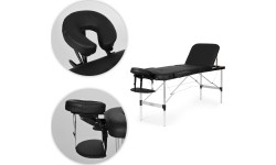 Aluminiowy stół do masażu i rehabilitacji, 3-segmentowy, składany do walizki + torba ModernHome