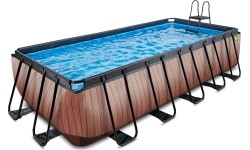 Basen EXIT Wood 540 x 250 x 122 cm z drabinką i pompą z filtrem piaskowym