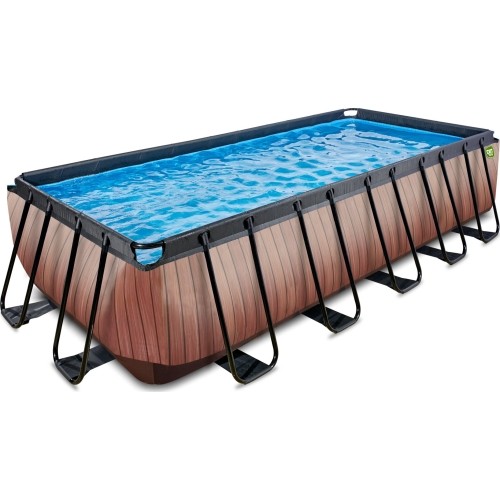 Basen EXIT Wood 540 x 250 x 122 cm z drabinką i pompą z filtrem piaskowym