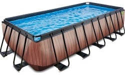 Basen EXIT Wood 540 x 250 x 122 cm z drabinką i pompą z filtrem piaskowym
