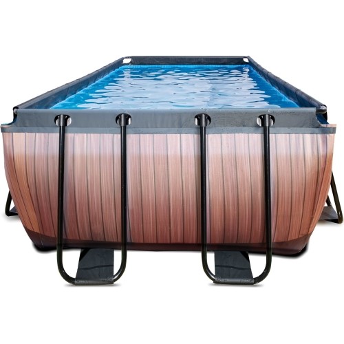 Basen EXIT Wood 540 x 250 x 122 cm z drabinką i pompą z filtrem piaskowym