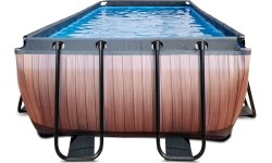 Basen EXIT Wood 540 x 250 x 122 cm z drabinką i pompą z filtrem piaskowym