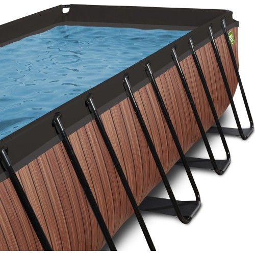 Basen EXIT Wood 540 x 250 x 122 cm z drabinką i pompą z filtrem piaskowym
