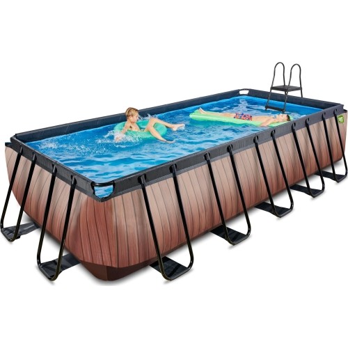 Basen EXIT Wood 540 x 250 x 122 cm z drabinką i pompą z filtrem piaskowym