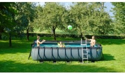 Basen EXIT Wood 540 x 250 x 122 cm z drabinką i pompą z filtrem piaskowym