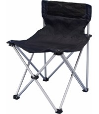 Turystyczne krzesło składane kempingowe z oparciem BasicNature Travelchair Standard, Czarne